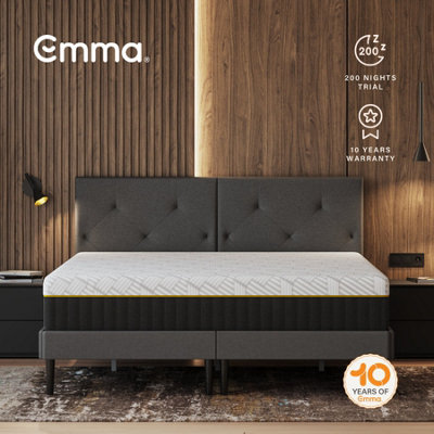 Emma Hybrid Airgrid Mattress and Mattress Protector Bundle Super King Size - 180x200