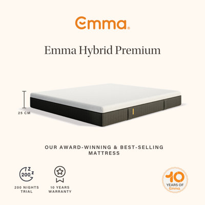 Emma Hybrid Premium Roll Packed Mattress Super King Size - 180x200