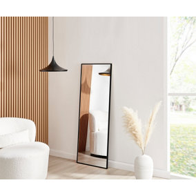 Emma Large 140x50cm Black Framed Rectangular Vertical Living Room Hallway Wall Mirror