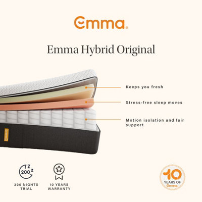 Emma Original Hybrid Roll Packed Single Mattress