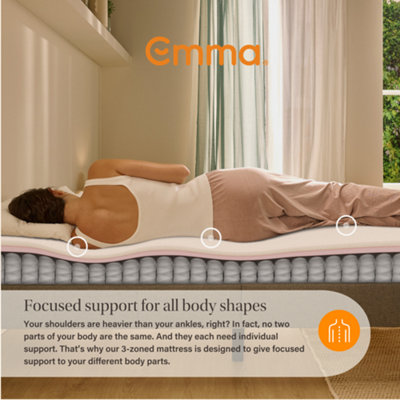 Emma Original Lite Double Mattress and 2 Hybrid Pillows Bundle