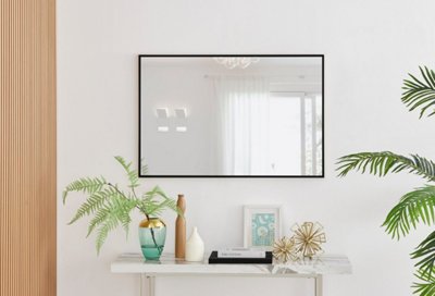 Emma Small 100x66cm Black Framed Rectangular Vertical Living Room Hallway Wall Mirror