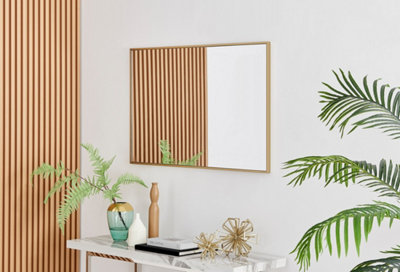 Emma Small 100x66cm Gold Framed Rectangular Vertical Living Room Hallway Wall Mirror