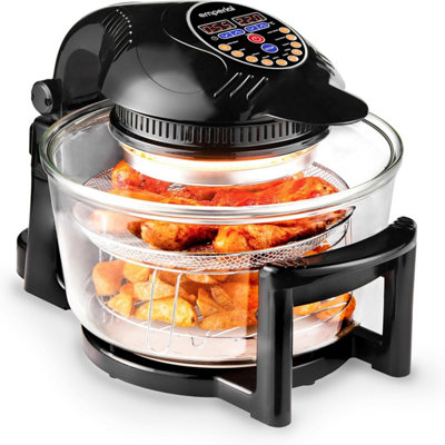 Emperial 12-17L Digital Halogen Oven Air Fryer with Hinged Lid - 10 Pre-Set Modes,Timer, Temperature Control With Accessories