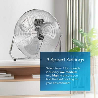 Emperial 20 Inch Floor Fan - Electric Cooling Fan with 3 Speeds ...