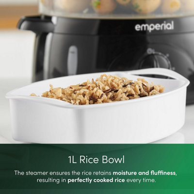 Emperial 3 Tier Food Steamer Electric with Removable Baskets, Rice Bowl ...