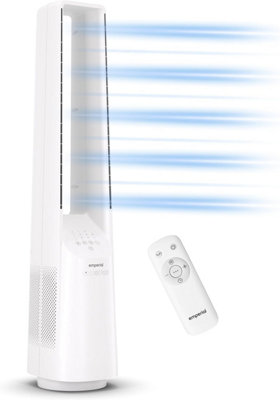 Emperial 40" Bladeless Tower Fan - Powerful Airflow, 5 Operating Modes, 6 Speeds & 60 Degree Oscillation with Remote Control