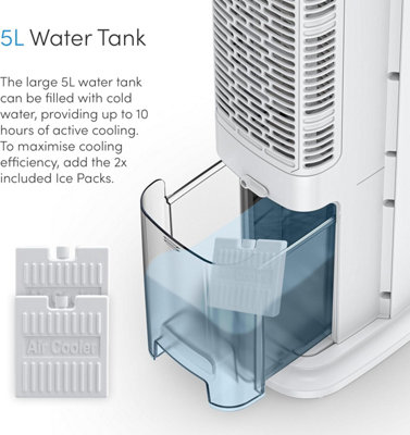 Emperial 5L Portable Air Cooler - 3 in 1 Tower Fan, Humidifier, Air Cooler With 4 Modes, 3 Speeds, Timer and Remote Control