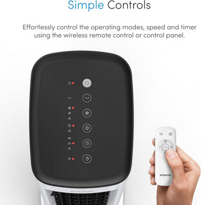 Emperial 5L Portable Air Cooler - 3 in 1 Tower Fan, Humidifier, Air Cooler With 4 Modes, 3 Speeds, Timer and Remote Control
