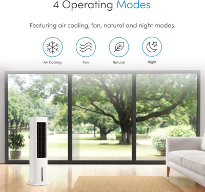 Emperial 5L Portable Air Cooler - 3 in 1 Tower Fan, Humidifier, Air Cooler With 4 Modes, 3 Speeds, Timer and Remote Control