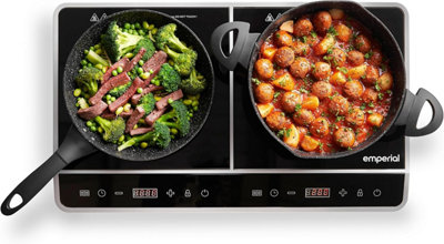 Emperial Double Induction Hob - 2800W Portable Dual, Twin Induction Plate Electric Table Top Cooker for Home, Camping & Caravans