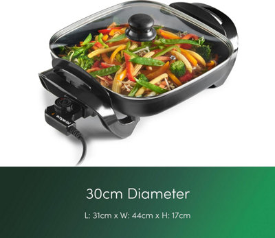 Emperial Multi Cooker - 30cm Electric Frying Pan Skillet with Glass Lid ...