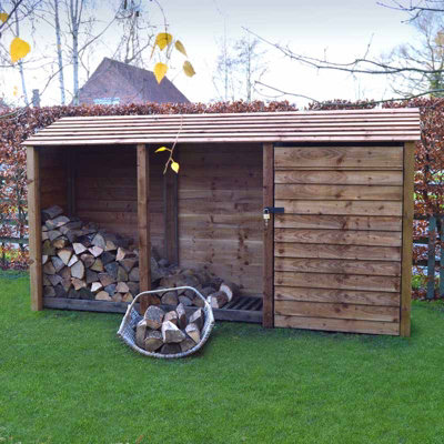 Empingham 6ft Tool Store - L75 x W340 x H180 cm - Rustic Brown