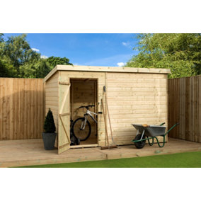 Empire 1000 Pent 10x3 pressure treated tongue and groove wooden garden shed Door Left (10' x 3' / 10ft x 3ft) (10x3)