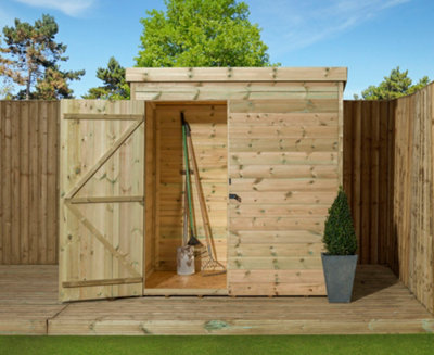 Empire 1000 Pent 5x3 pressure treated tongue and groove wooden garden shed door left (5' x 3' / 5ft x 3ft) (5x3)