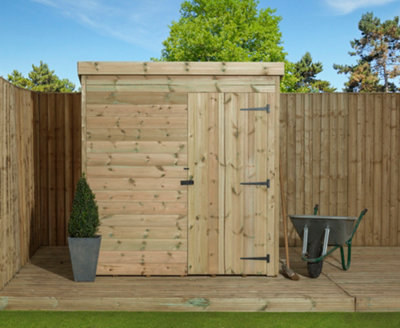 Empire 1000 Pent 5x4 pressure treated tongue and groove wooden garden shed door right (5' x 4' / 5ft x 4ft) (5x4)