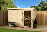 Empire 1000 Pent 5x5 pressure treated tongue and groove wooden garden shed door right (5' x 5' / 5ft x5 ft) (5x5)