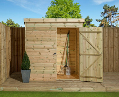 Empire 1000 Pent 6x3 pressure treated tongue and groove wooden garden shed Door Right (6' x 3' / 6ft x 3ft) (6x3)