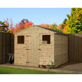 Empire 10000 Premier Apex Shed windows 8x10 pressure treated tongue and groove wooden garden shed (8' x 10' / 8ft x 10ft) (8x10)