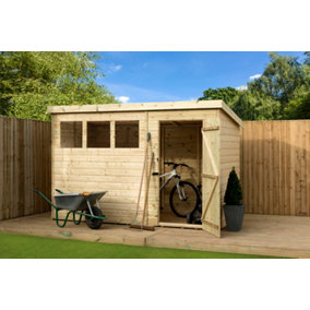 Empire 1500  Pent 10x6 pressure treated tongue and groove wooden garden shed door right (10' x 6' / 10ft x 6ft) (10x6)