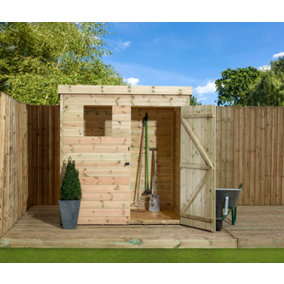 Empire 1500  Pent 5x5 pressure treated tongue and groove wooden garden shed door right (5' x 5' / 5ft x5 ft) (5x5)