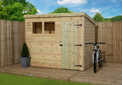 Empire 1500  Pent 6X5 pressure treated tongue and groove wooden garden shed door left (6' x 5' / 6ft x 5ft) (6x5)