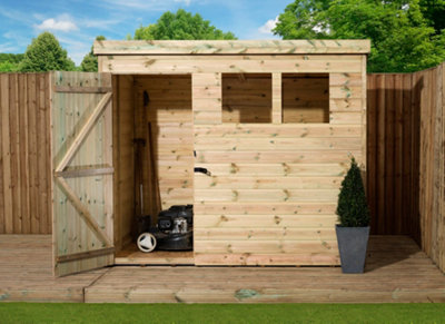 Empire 1500  Pent 6x6 pressure treated tongue and groove wooden garden shed door left (6' x 6' / 6ft x 6ft) (6x6)
