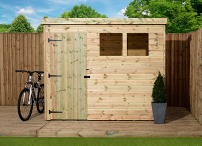 Empire 1500  Pent 7x6 pressure treated tongue and groove wooden garden shed door left (7' x 6' / 7ft x 6ft) (7x6)