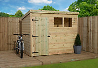 Empire 1500  Pent 8x4 pressure treated tongue and groove wooden garden shed door left (8' x 4' / 8ft x 4ft) (8x4)