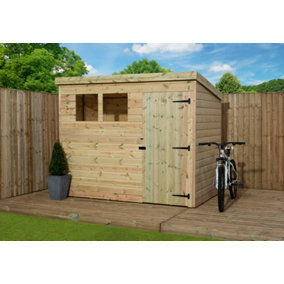 Empire 1500  Pent 8x7 pressure treated tongue and groove wooden garden shed door right (8' x 7' / 8ft x 7ft) (8x7)