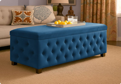 Empire 150cm Chesterfield Ottoman Storage Bench Plush Velvet
