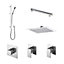 Empire 2 Outlet Concealed Valves Shower Bundle with Slide Rail Kit, Wall Mount Arm & Head - Chrome - Balterley