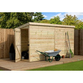 Empire 2000 Pent 10X5 pressure treated tongue and groove wooden garden shed door left side panel (10' x 5' / 10ft x 5 ft) (10x5)