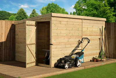 Empire 2000 Pent 10x8 pressure treated tongue and groove wooden garden shed door left side panel (10' x 8' / 10ft x 8ft) (10x8)