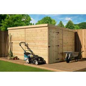 Empire 2000 Pent 10x8 pressure treated tongue and groove wooden garden shed door right side panel (10' x 8' / 10ft x 8ft) (10x8)