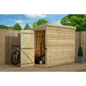 Empire 2000 Pent 4x4 pressure treated tongue and groove wooden garden shed door left side panel (4' x 4' / 4ft x 4ft) (4x4)