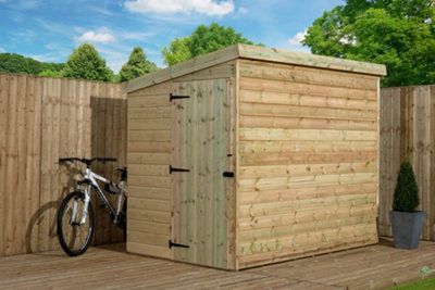 Empire 2000 Pent 5x4 pressure treated tongue and groove wooden garden shed door left side panel (5' x 4' / 5ft x 4ft) (5x4)