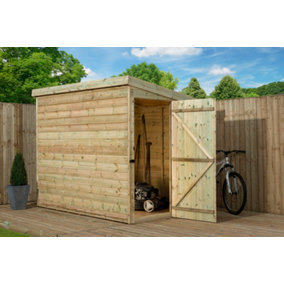 Empire 2000 Pent 5X5 pressure treated tongue and groove wooden garden shed door right side panel (5' x 5' / 5ft x5 ft) (5x5)
