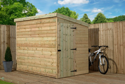 Empire 2000 Pent 6x6 pressure treated tongue and groove wooden garden shed door right side panel (6' x 6' / 6ft x 6ft) (6x6)