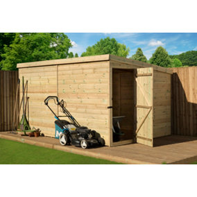 Empire 2000 Pent 8x8 pressure treated tongue and groove wooden garden shed door right side panel (8' x 8' / 8ft x 8ft) (8x8)