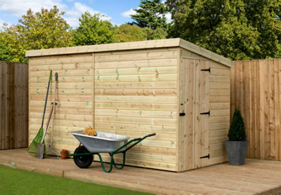 Empire 2000 Pent 9X4 pressure treated tongue and groove wooden garden shed door right side panel (9' x 4' / 9ft x 4ft) (9x4)