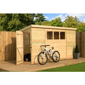 Empire 2500  Pent 10X5 pressure treated tongue and groove wooden garden shed door left side panel (10' x 5' / 10ft x 5ft) (10x5)