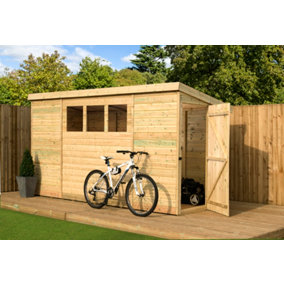 Empire 2500  Pent 10X7 pressure treated tongue and groove wooden garden shed door right side panel (10' x 7' / 10ft x 7ft) (10x7)