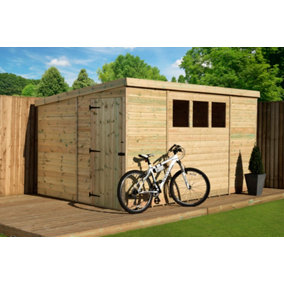 Empire 2500  Pent 10X8 pressure treated tongue and groove wooden garden shed door left side panel (10' x 8' / 10ft x 8ft) (10x8)