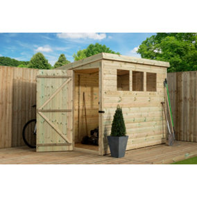 Empire 2500  Pent 6X4 pressure treated tongue and groove wooden garden shed door left side panel (6' x 4' / 6ft x 4ft) (6x4)