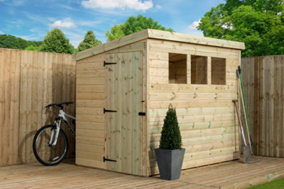 Empire 2500  Pent 6X6 pressure treated tongue and groove wooden garden shed door left side panel (6' x 6' / 6ft x 6ft) (6x6)