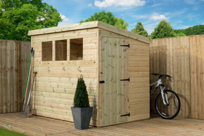 Empire 2500  Pent 6X6 pressure treated tongue and groove wooden garden shed door right side panel (6' x 6' / 6ft x 6ft) (6x6)