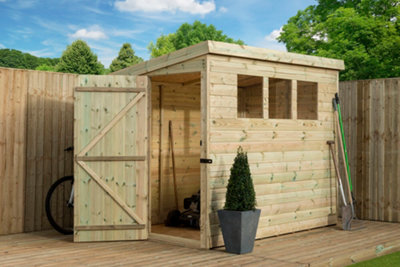 Empire 2500  Pent 7X6 pressure treated tongue and groove wooden garden shed door left side panel (7' x 6' / 7ft x 6ft) (7x6)