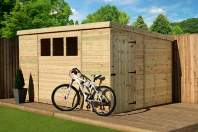 Empire 2500  Pent 8X8 pressure treated tongue and groove wooden garden shed door right side panel (8' x 8' / 8ft x 8ft) (8x8)