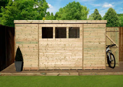Empire 2500  Pent 8X8 pressure treated tongue and groove wooden garden shed door right side panel (8' x 8' / 8ft x 8ft) (8x8)